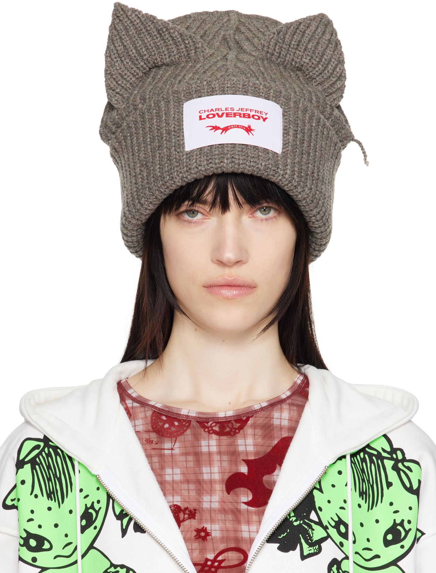 Beanie Charles Jeffrey Loverboy Charles Jeffrey LOVERBOY Chunky Knit Ears Beanie Siva | 32130903, 0
