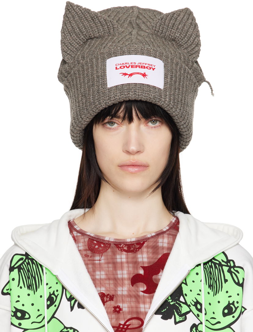 Beanie Charles Jeffrey Loverboy Charles Jeffrey LOVERBOY Chunky Knit Ears Beanie Siva | 32130903