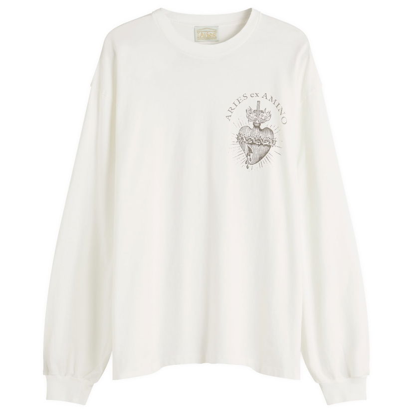 Majica Aries Aries Faded Ex Amino Long Sleeve T-Shirt, Size Large Bela | AR60024-OWT