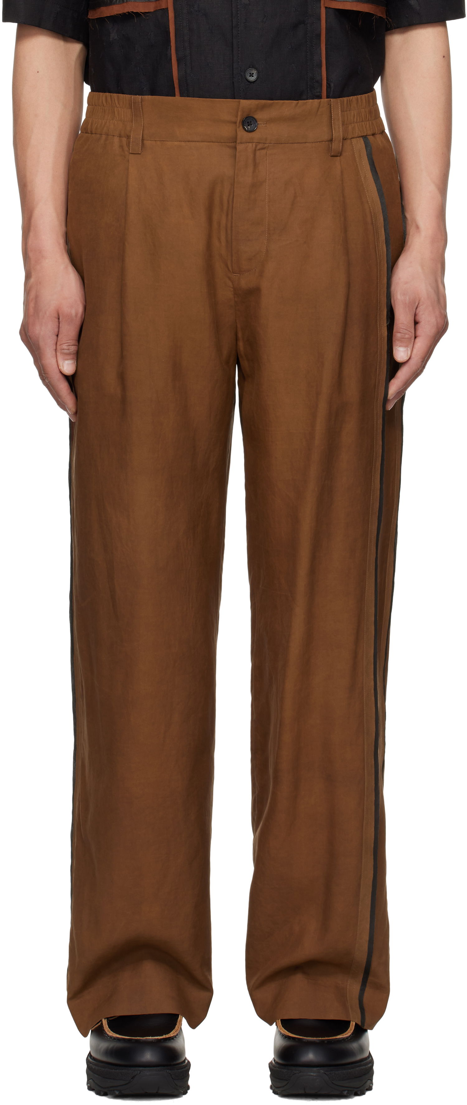 Hlače Feng Chen Wang Feng Chen Wang Silk Trousers Rjava | FENG19TR16, 0