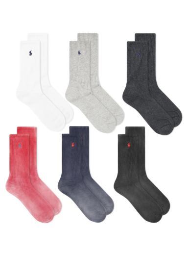 Nogavice Polo by Ralph Lauren Cotton Crew Sock - 6 Pack Večbarvna | 449824809003