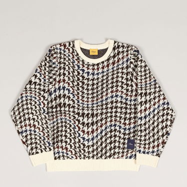 Pleteni pulover Dime Houndstooth Knit Sweater Bela | DIMEHO247CRE, 1