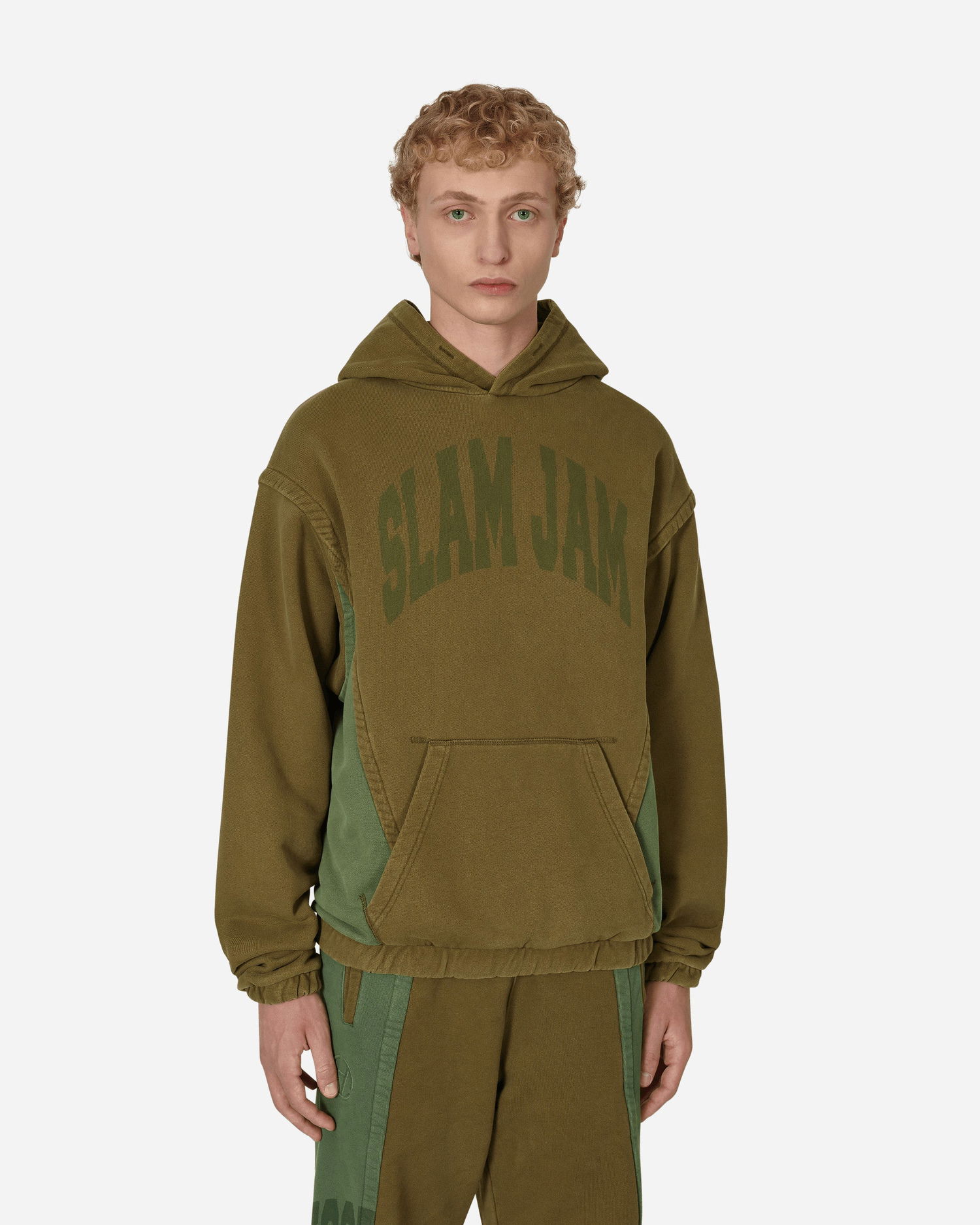 Pulover Slam Jam Panel Hooded Rjava | SBM0015FA07 GRNBW01, 0