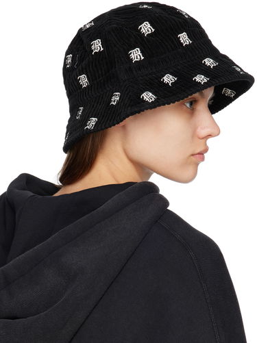 Klobuk R13 R13 Corduroy Allover Logo Bucket Hat Črna | R13WA026-R153B, 4