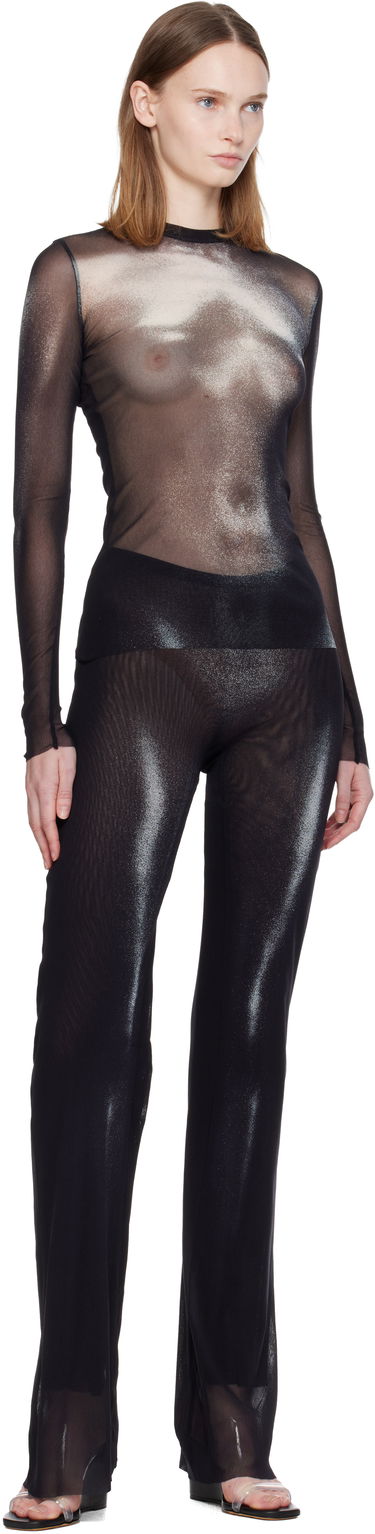 Majica Jean Paul Gaultier Sheer Mesh Long Sleeve 'The Silver Body Dust' Top Črna | 25/04-W-TO366-M010P-0091, 3