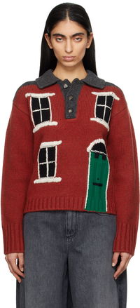 JW Anderson House Intarsia Polo Sweater