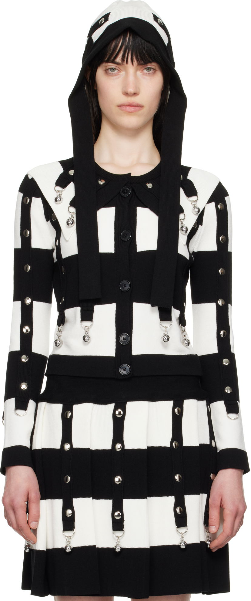 Krila Chopova Lowena Chopova Lowena Kip Checkered Cardigan with Bells Črna | 5233