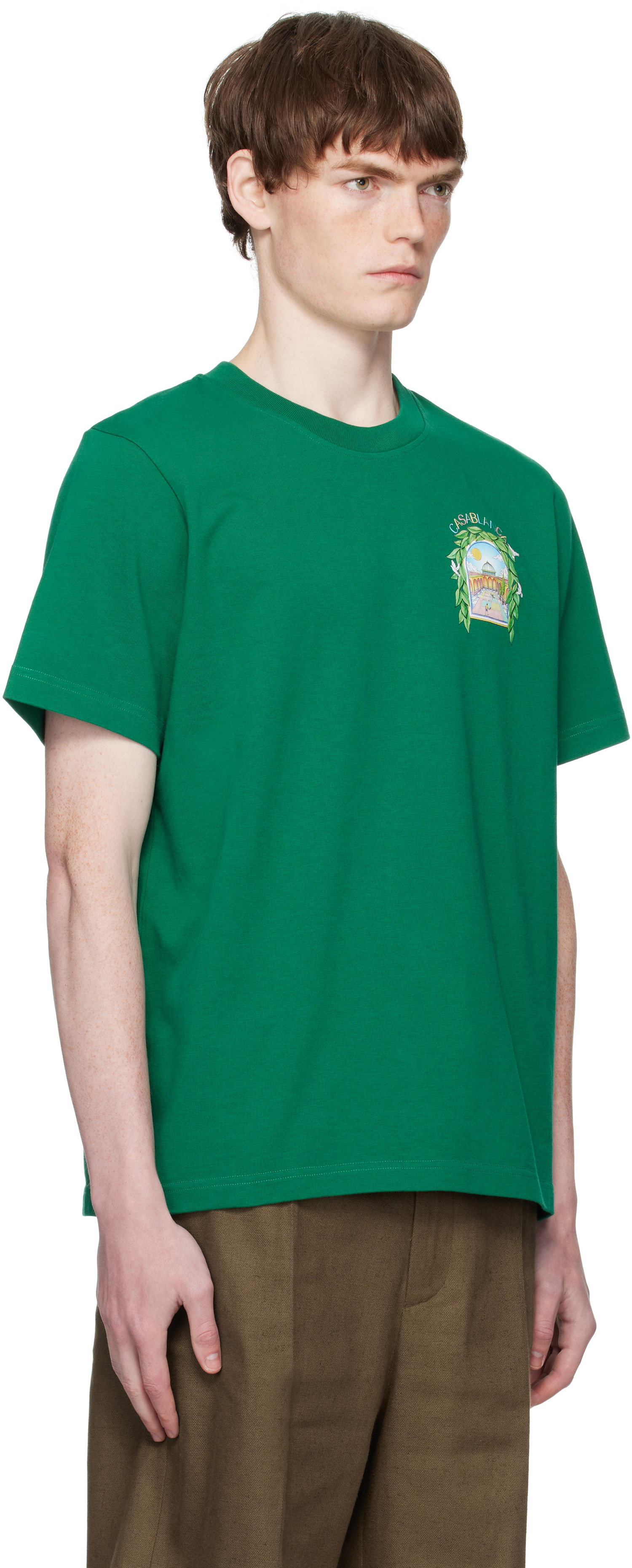 Majica Casablanca Casablanca L'Arche De Tennis T-Shirt Zelena | MPF25-JTS-001-17-EX-FLANNELS, 1