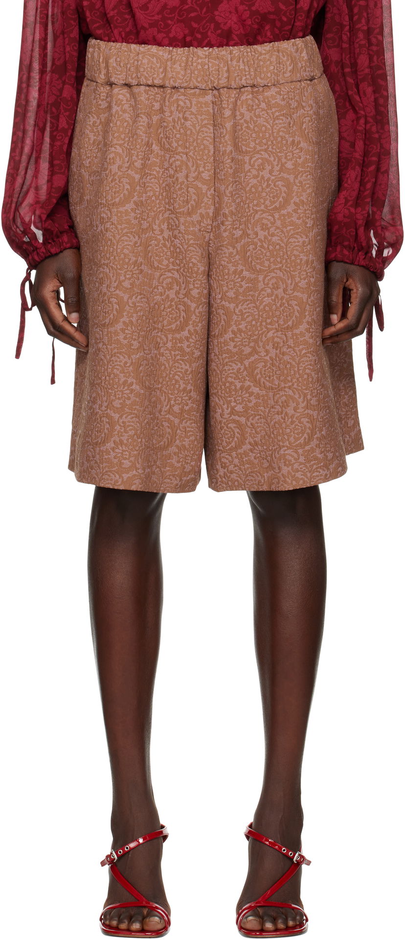 Kratke hlače Dries Van Noten Dries Van Noten Jacquard Shorts Rjava | 251-010912-1225
