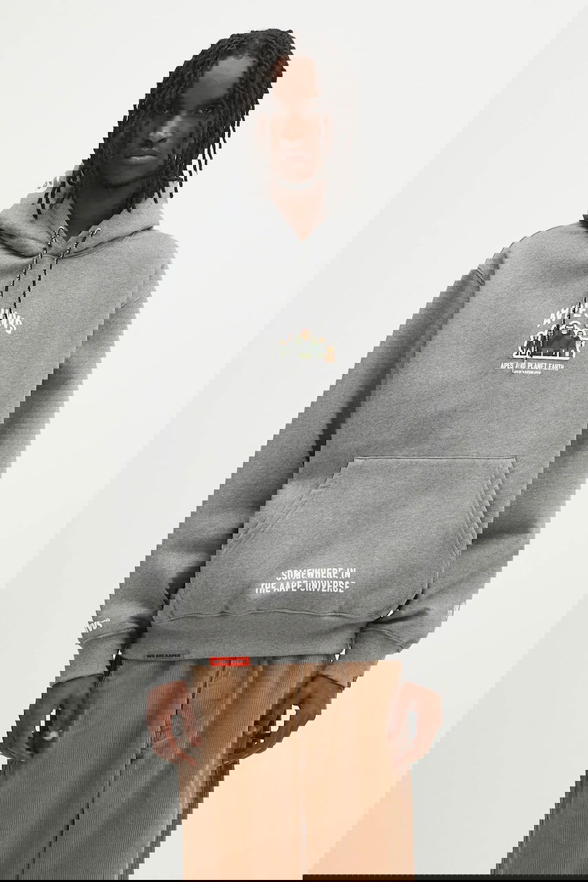 Pulover AAPE by A Bathing Ape AAPE By A Bathing Ape Aaper Hoodie Siva | AAPSWMB378XAN, 0