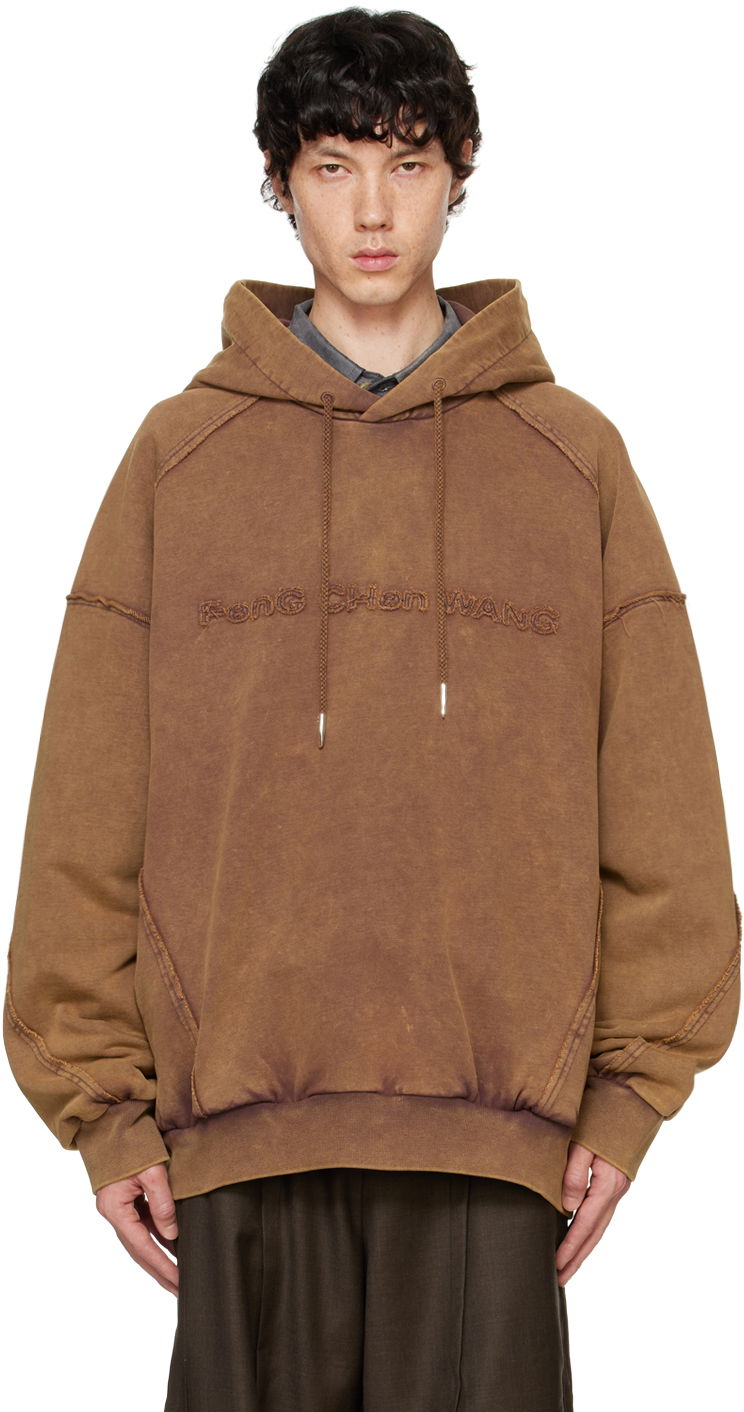 Pulover Feng Chen Wang Feng Chen Wang Washed Hoodie Rjava | FUF18HD04