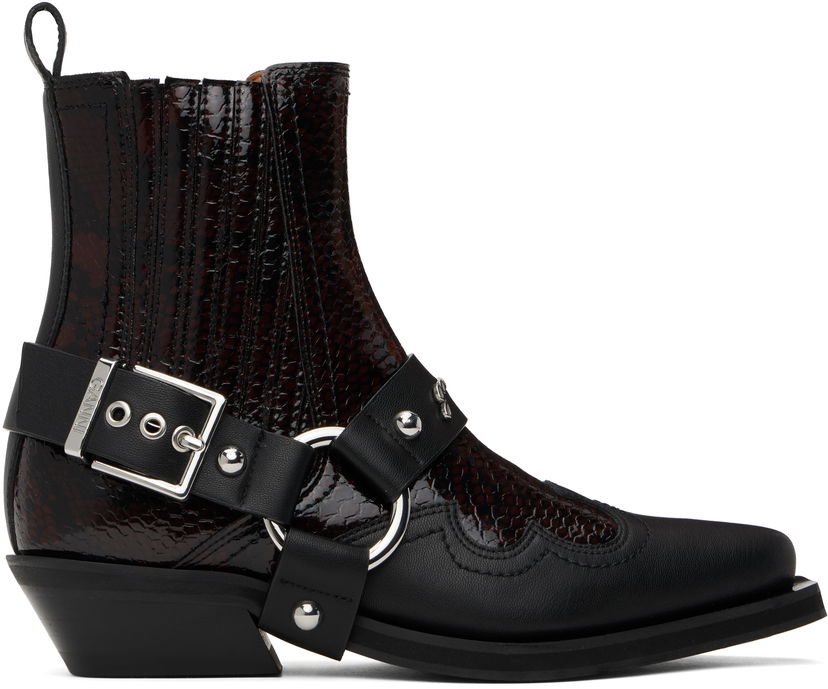 Modni dodatki GANNI GANNI Low Cut Western Chelsea Boots Črna | S2855
