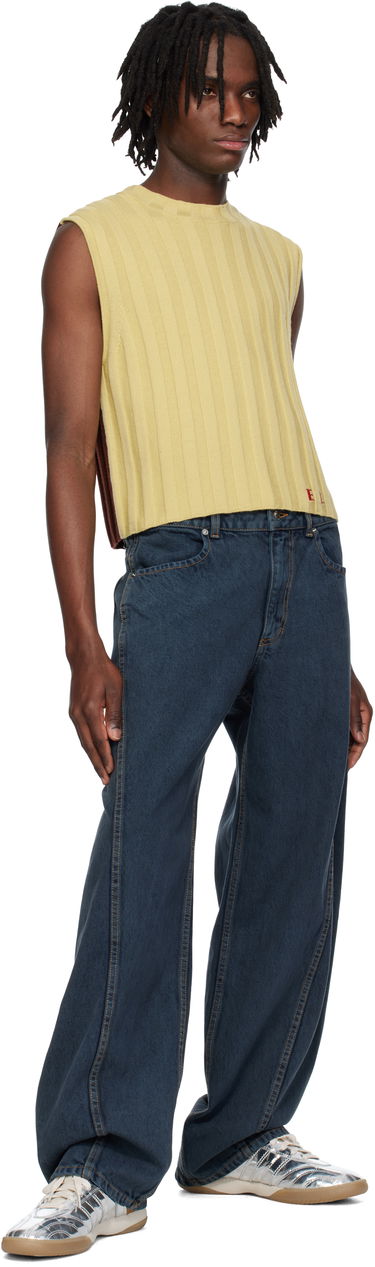 Pleteni pulover Eckhaus Latta Eckhaus Latta Knitted Cropped Vest Rumena | 8025-EL-PS25-DO - DOMINO, 3