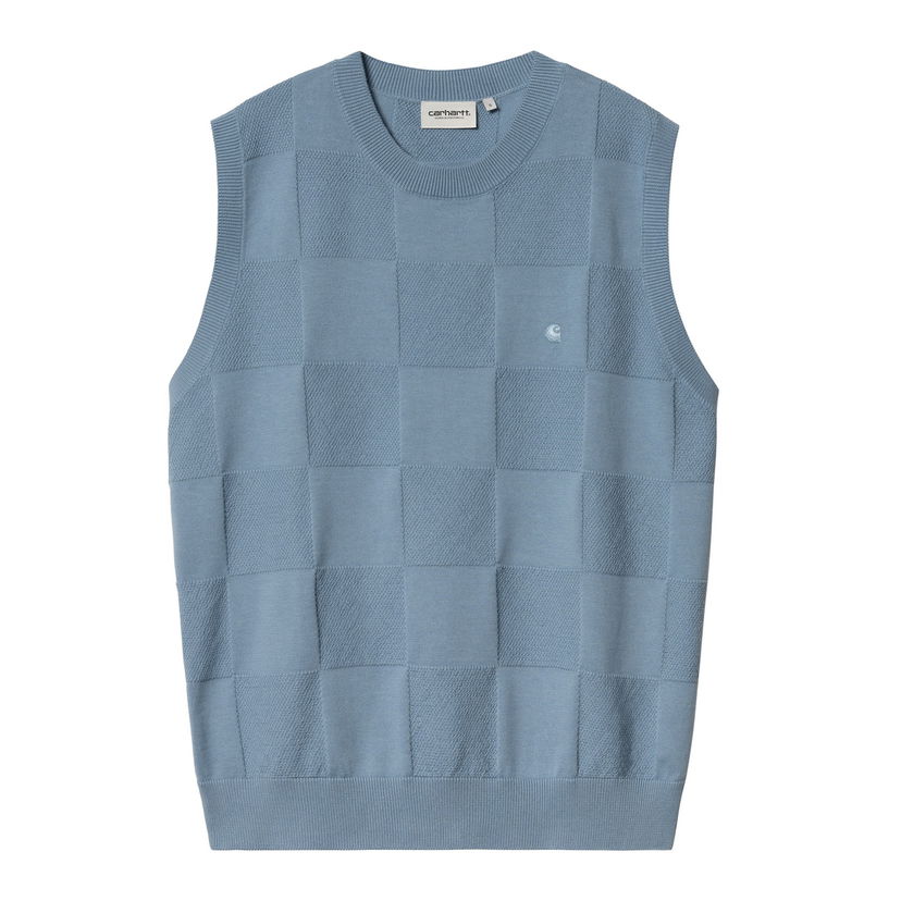 Pleteni pulover Carhartt WIP Checkered Knit Vest Modra | I034544_6