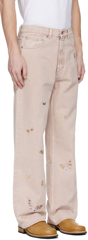 Kavbojke OUR LEGACY Our Legacy Third Cut Butterfly Embroidered Jeans Roza | M2255TRB, 4