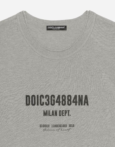 Majica Dolce & Gabbana Cotton Interlock T-shirt With Logo Print Siva | G8RF4TG7K0CS8290, 2