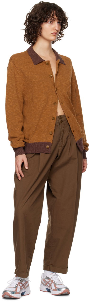 Hlače YMC Keaton Pleated Trousers Rjava | Q4UAN, 3