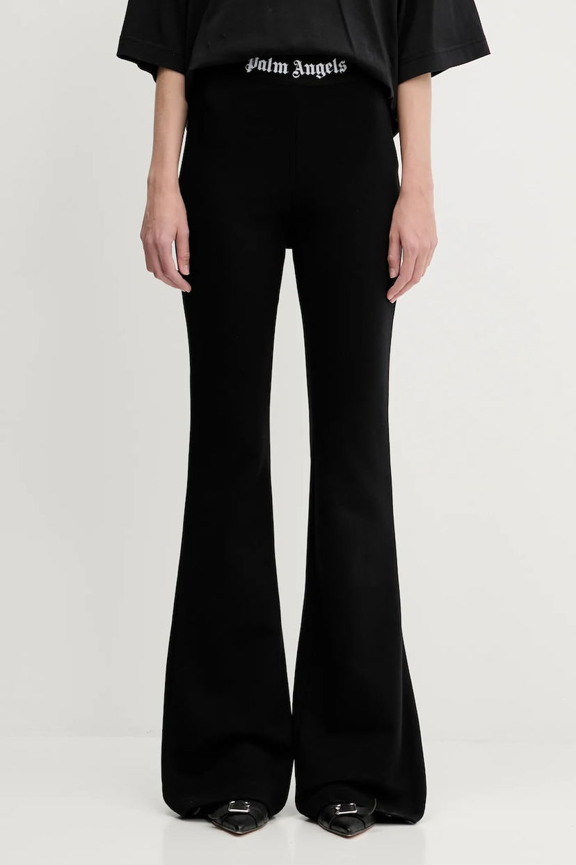 Pajkice Palm Angels Palm Angels Classic Logo Tape Flare Pants Črna | PWCH017C99FLE0011010