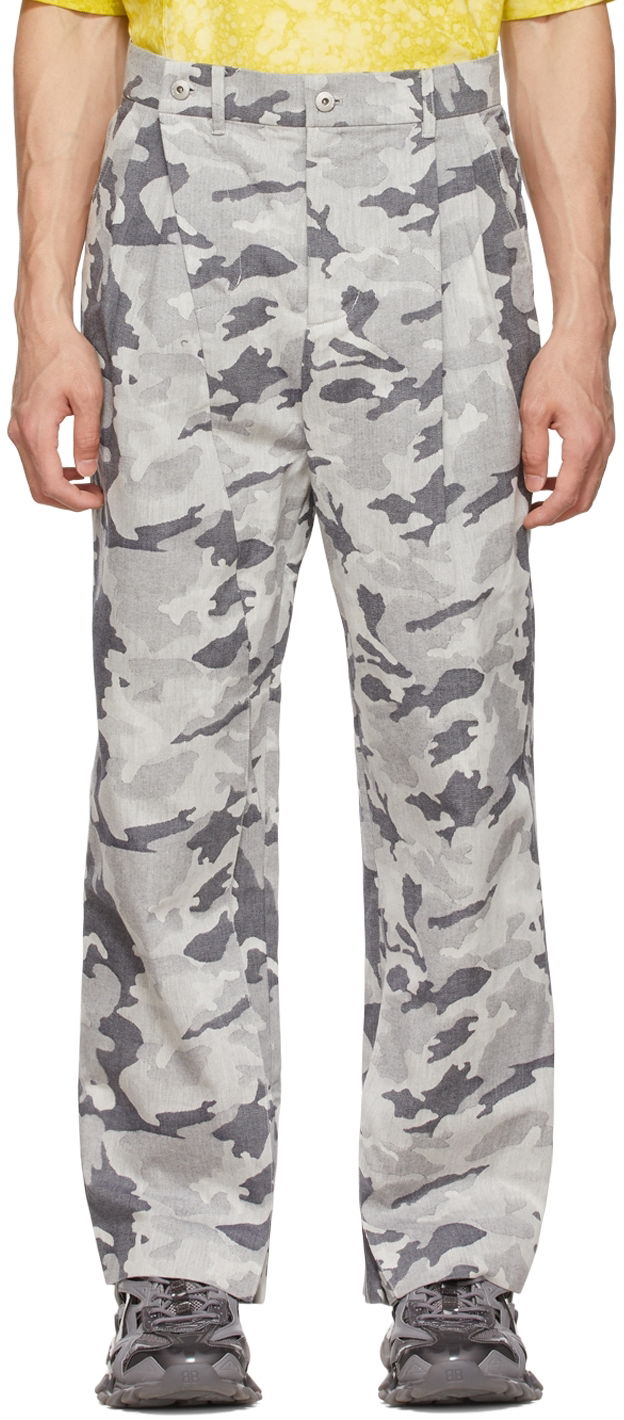 Cargo hlače Feng Chen Wang Feng Chen Wang Cotton Camouflage Trousers Siva | FMS13TR05