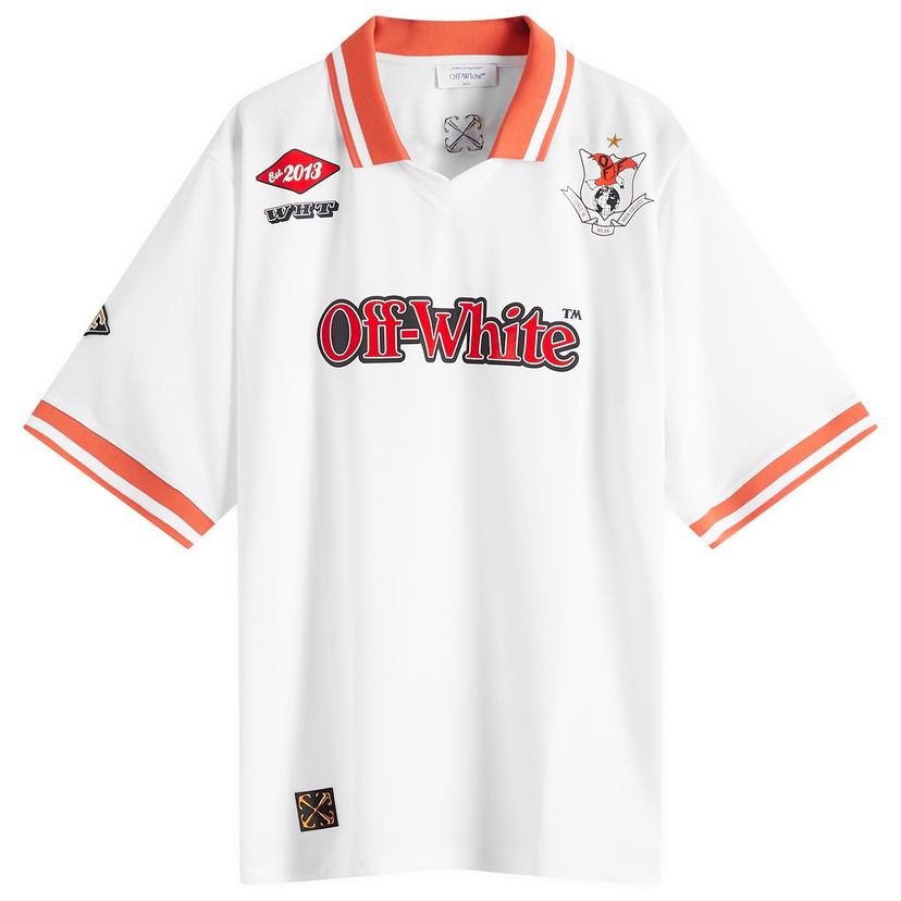 Polo majica Off-White Off-White Eagle Soccer Short Sleeve Polo Bela | OMAD00CS25JER0020125