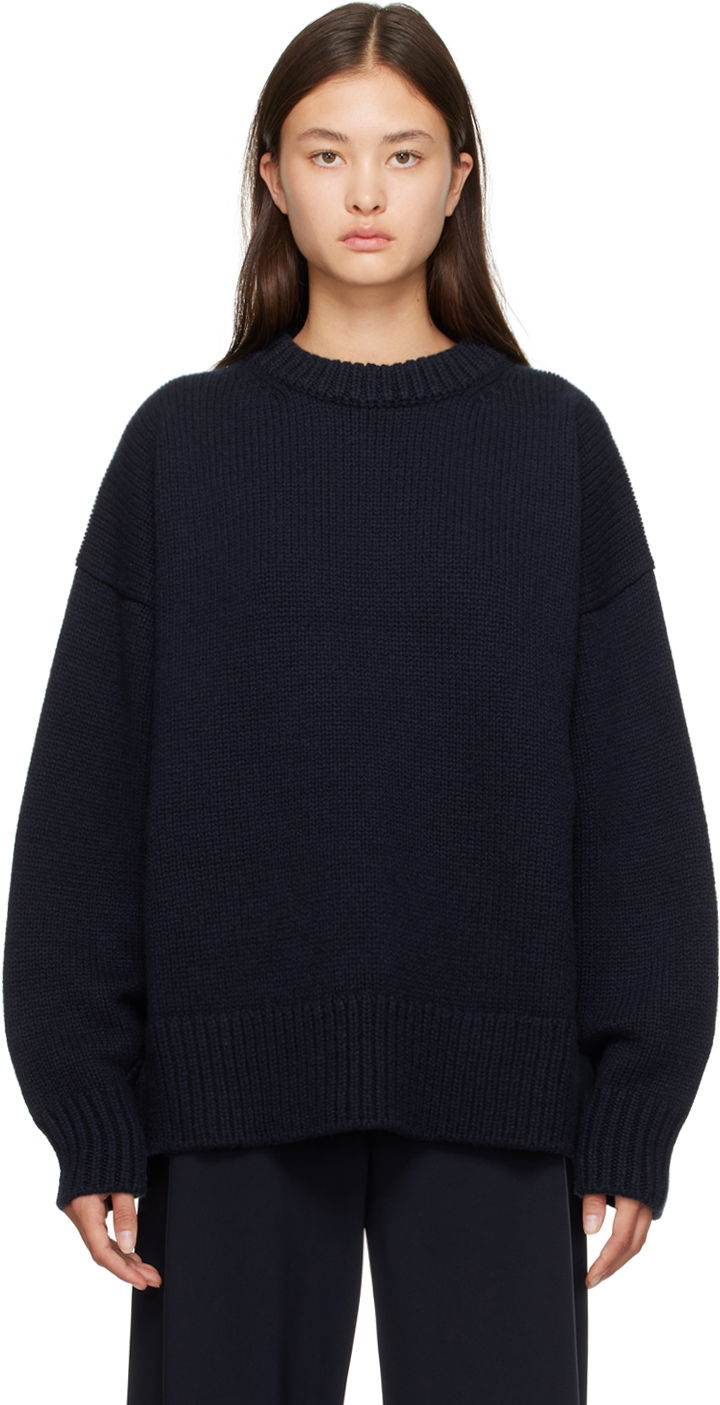 Pleteni pulover The Row Ophelia Knitted Sweater Modra | 325-Y184