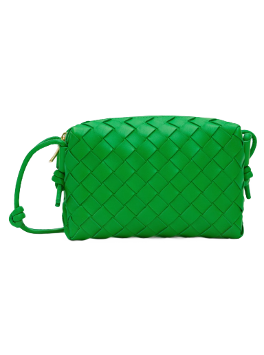 Torba za čez ramo Bottega Veneta Mini Loop Camera Bag Zelena | 723547 V1G11