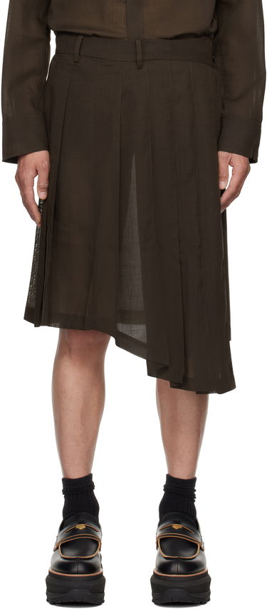 Krila Feng Chen Wang Feng Chen Wang Pleated Asymmetrical Skirt Rjava | FUS19SK01K, 0