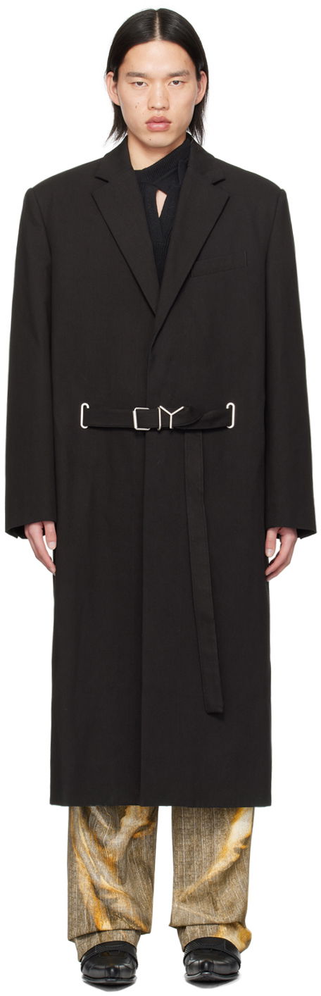 Plašči Y/PROJECT Belt Coat Črna | 201CO002