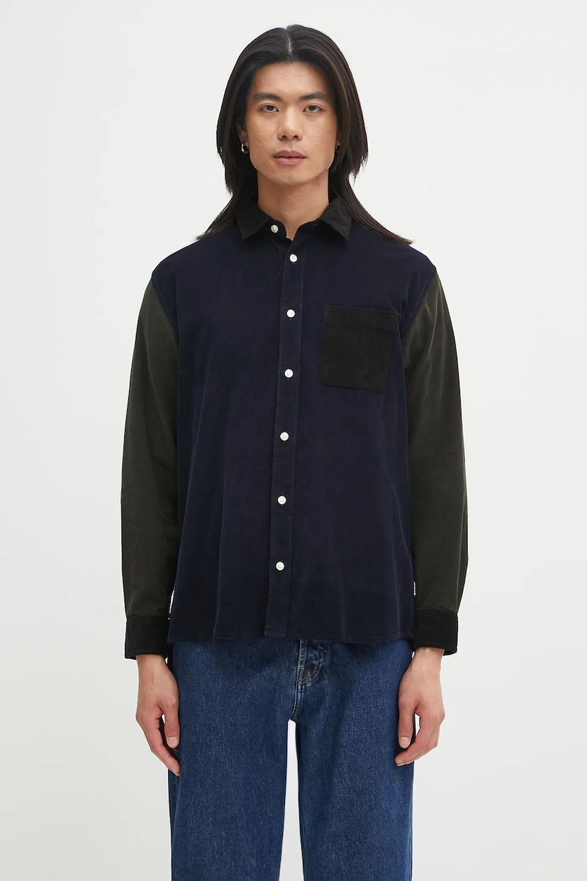 Srajce Barbour Barbour Patchwork OS Cord Shirt, Regular Fit Mornarica | MSH5688MI32