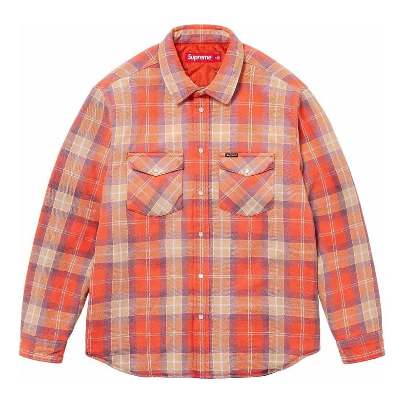 Srajce Supreme Quilted Flannel Shirt Oranžna | SUP-SS24-034