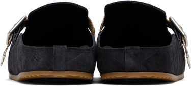 Oblačila Burberry Burberry Check Suede Urchin Clogs Črna | 8113394, 1