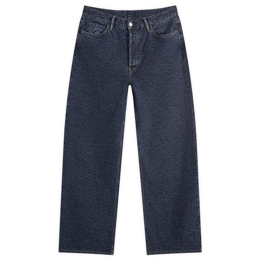 Kavbojke Acne Studios 1981 Loose Fit Monogram Jeans Mornarica | B00377-AIL