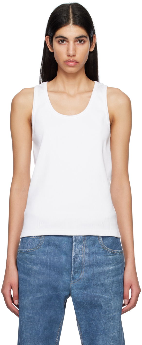 Majica brez rokavov Bottega Veneta Scoop Tank Top Bela | 715043 V2I50, 0