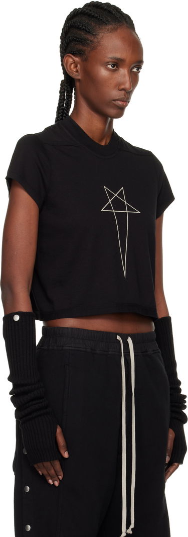 Krop-top Rick Owens DRKSHDW Concordians Cropped Small Level T-shirt Črna | DS02E7207 RNEP3, 1