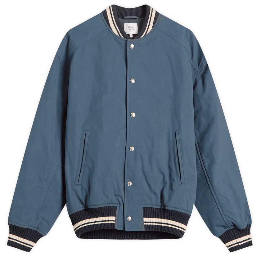 Bomber jakna MAISON KITSUNÉ Maison Kitsuné Teddy Jacket Modra | OM02116WQ4048-P492