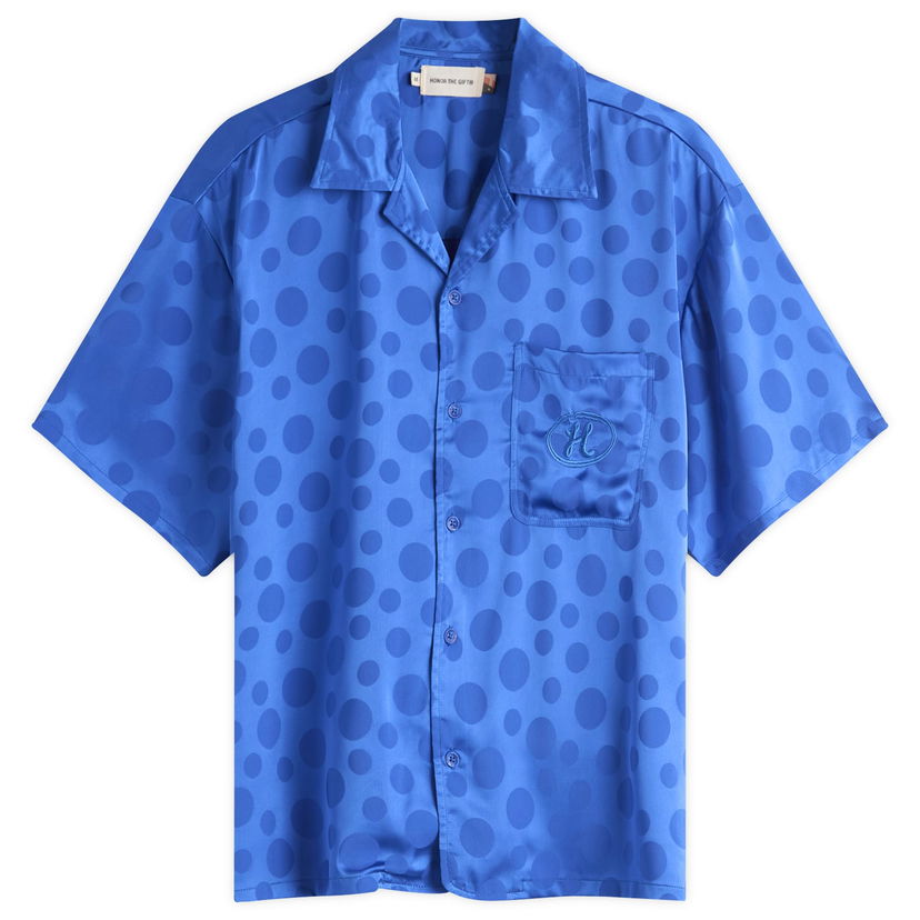 Srajce Honor The Gift Honor the Gift Poka Dot Vacation Shirt, Size Large Modra | HTG250230-BLU