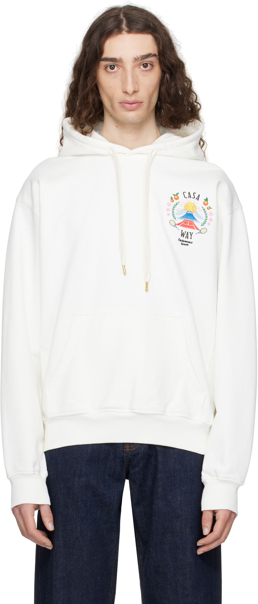 Pulover Casablanca Casablanca 'Casa Way' Mountain Hoodie Bela | MPF25-JTP-292-01