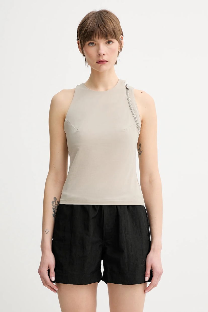 Majica brez rokavov HELIOT EMIL Heliot Emil Zipper Detail Sleeveless Top Bež | SS25.W.13.077.ST18.CO