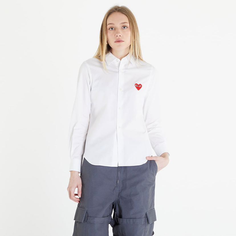 Srajce Comme des Garçons PLAY Heart Logo Shirt Bela | AZB001 white