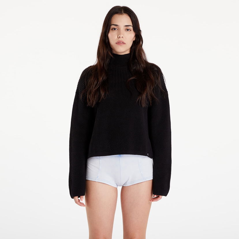 Pleteni pulover CALVIN KLEIN Chunky Loose High Neck Sweater Black Črna | J20J224227 BEH