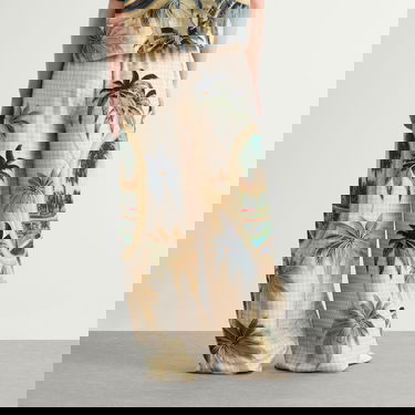 Hlače AMIRI AMIRI Paradise Printed Wide-Leg Pants, Size Large Bež | AWPACA1021-900, 3