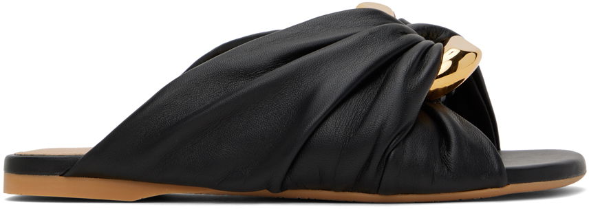 Nega čevljev JW Anderson JW Anderson Corner Leather Sandals Črna | ANW42061A, 0
