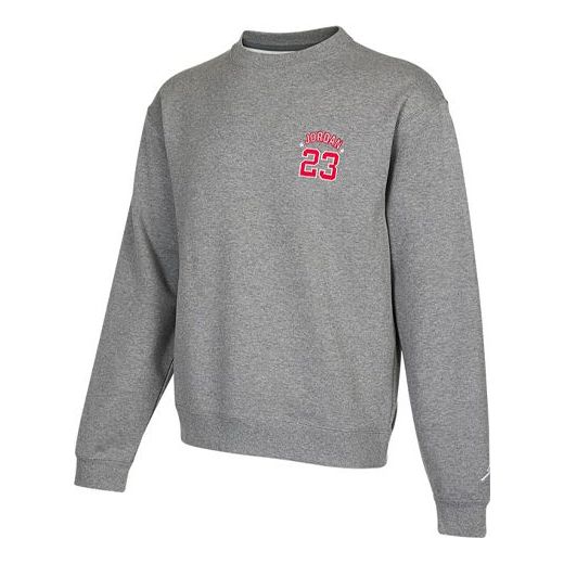 Pleteni pulover Jordan Air Jordan Embroidered Logo Pullover Siva | DR6421-091