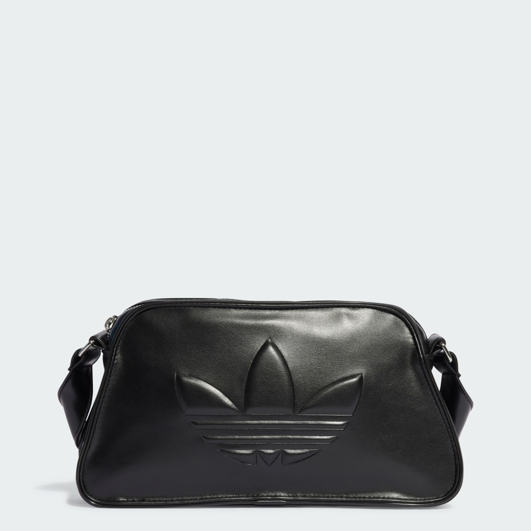 Torba za čez ramo adidas Originals Polyurethane Embossed Trefoil Bag Črna | IT7380, 0