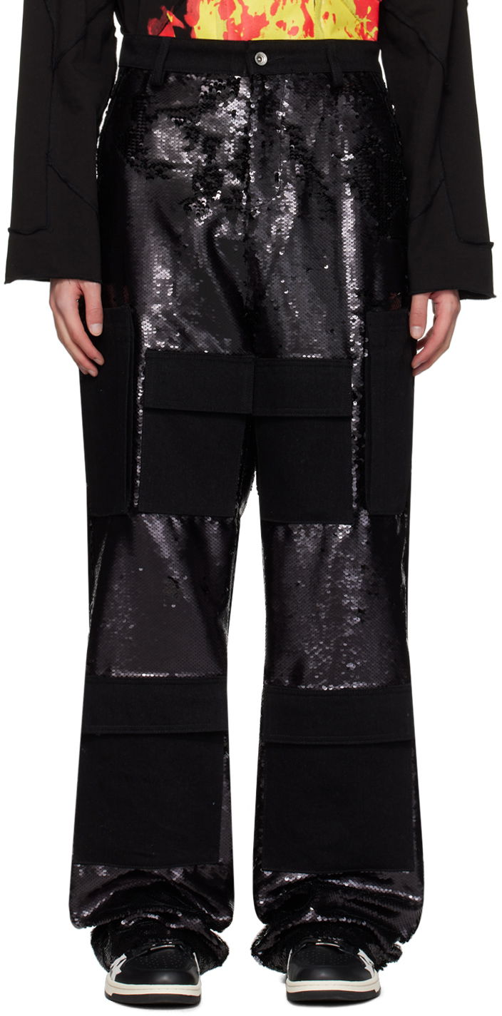 Cargo hlače Who Decides War Sequin Pocket Cargo Pants Črna | 1120940002SS24
