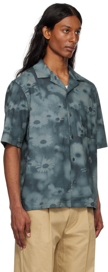 Srajce MAISON KITSUNÉ Maison Kitsuné Resort Daisy Print Shirt Modra | OM00421WW9054, 1