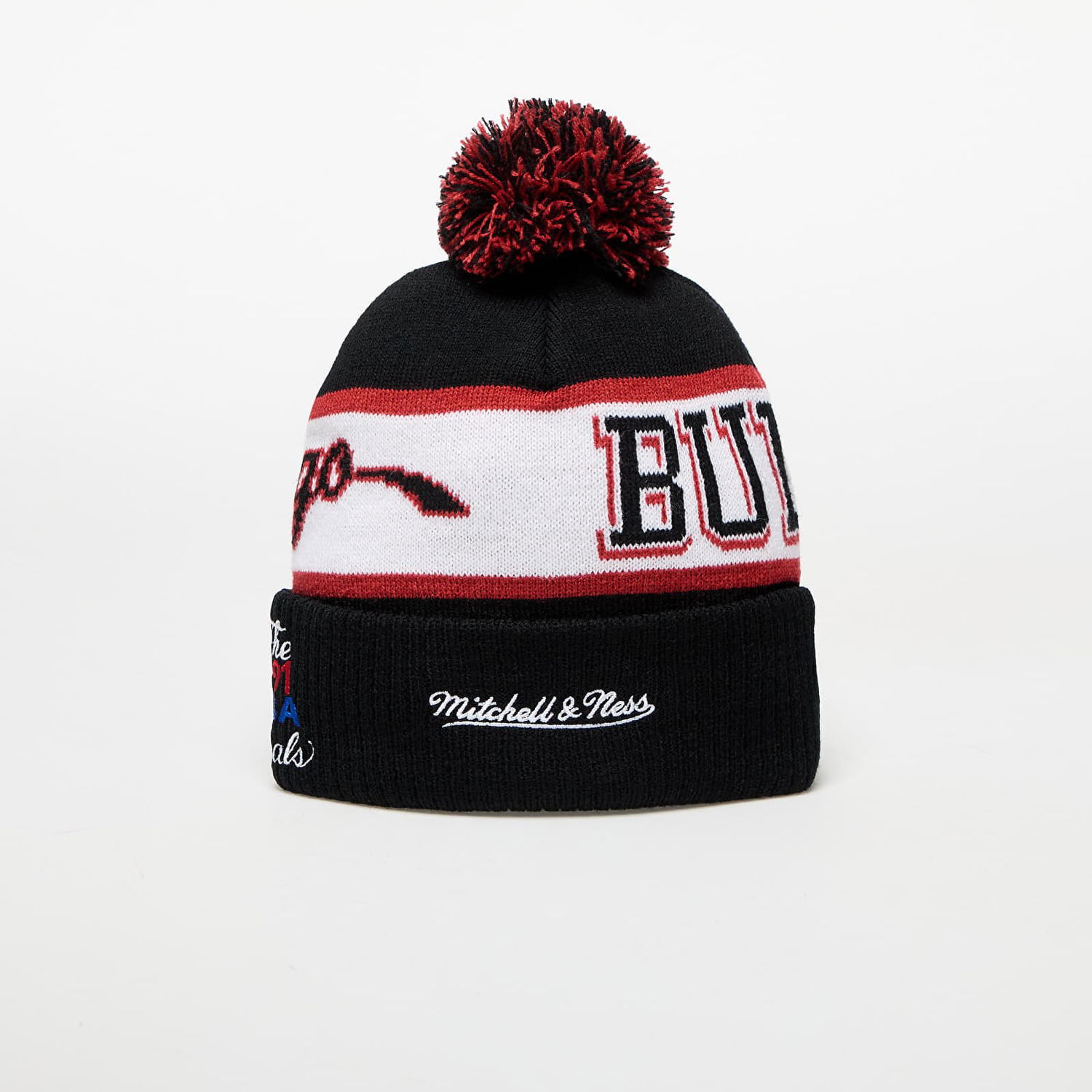 Beanie Mitchell & Ness NBA Block Sweep Pom Knit Chicago Bulls Beanie Črna | HK9726-CBUBLCK, 1
