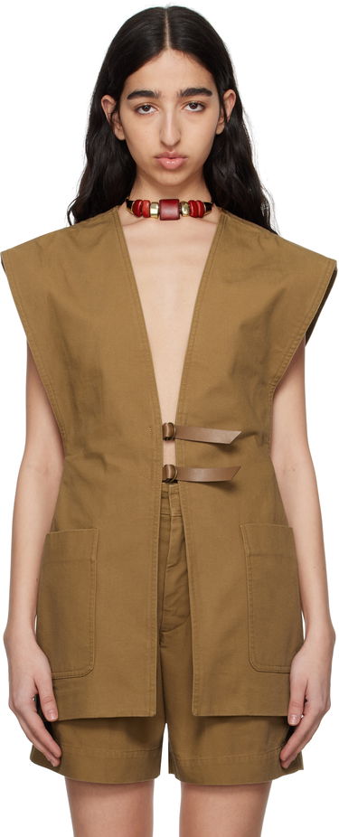 Telovnik ISABEL MARANT Isabel Marant Falila Cotton Canvas Vest Rjava | GI0053FA-C2F01I, 0