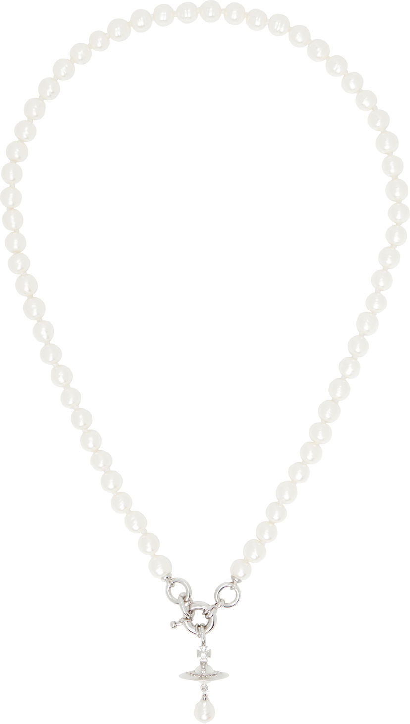 Ogrlica Vivienne Westwood Vivienne Westwood Aleksa Pearl Necklace Bela | 6301013F-02P543-
