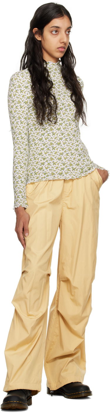 Hlače rag & bone Becky Wide Leg Trousers Rumena | WAW22H70144614, 3